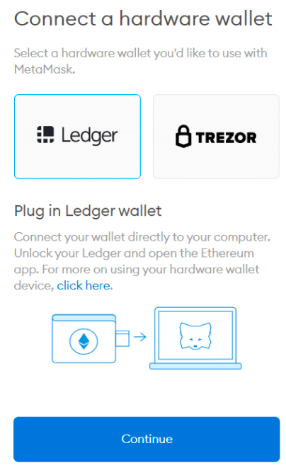 connect a hardware wallet