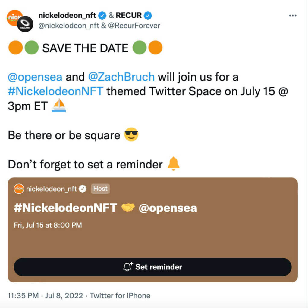 Nickelodeon NFTs Coming to Opensea